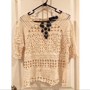 Francesca’s Cream Crotchet Top